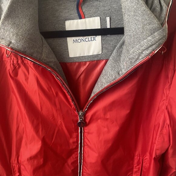 MONCLER Men’s Jacket Red Urville Giubutto Nylon Windbreaker Casual Zip Up Size 3 - Picture 7 of 16